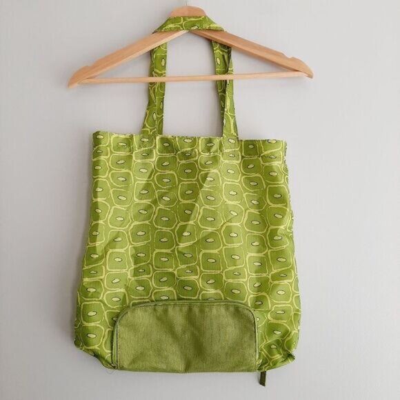 CROCS Foldable Tote Purse Light Shopper Bag Green - Picture 8 of 12